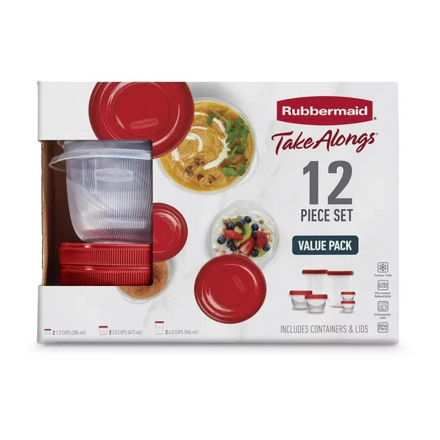 Rubbermaid Takealongs 12 Piece Food Storage Set, Red - Amado Deals - wholesale and distributors with free shipping in United States Rubbermaid Takealongs 12 Piece Food Storage Set, Red - Amado Deals - wholesale and distributors with free shipping in United States